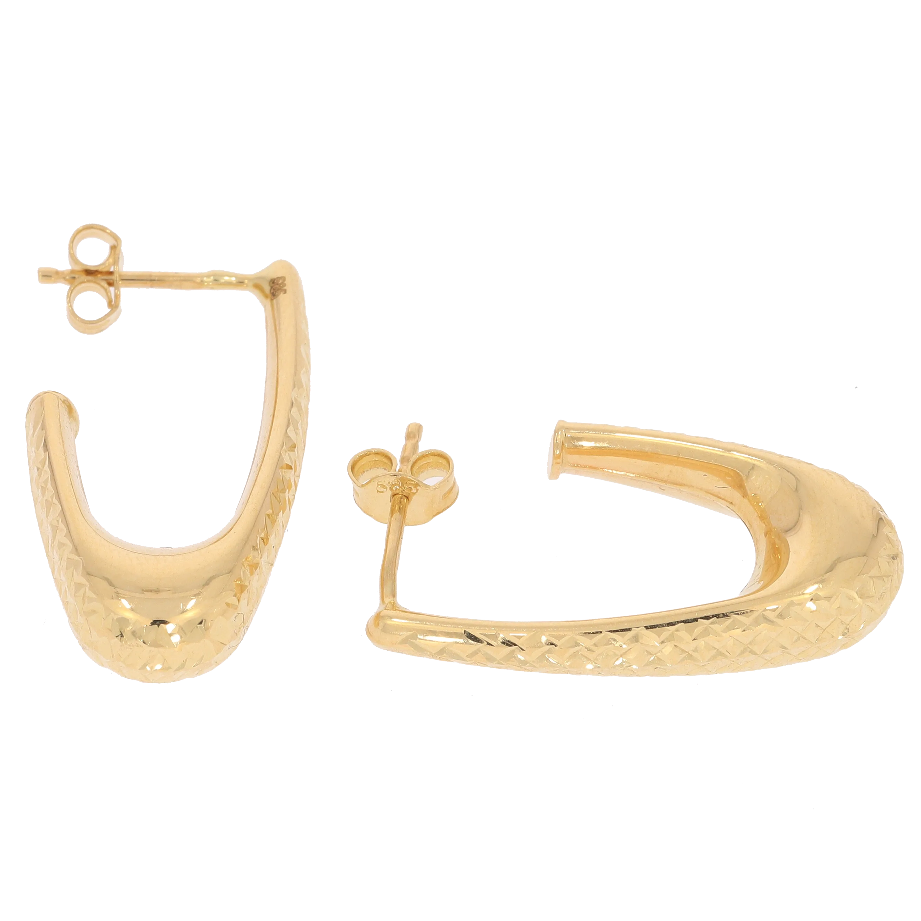 Diamentowane Kolczyki na sztyfcie 25x13mm